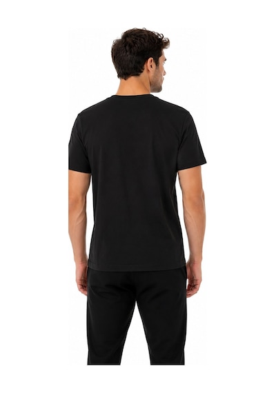 Tommy Life Erkek Siyah Bisiklet Yaka Tshirt 88497