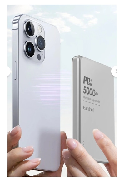 Earldom Pd53 5.000 Mah 15w Kablosuz Şarj Ve 20w Type-c Çıkışlı Pd Hızlı Şarj Powerbank - Gümüş 1