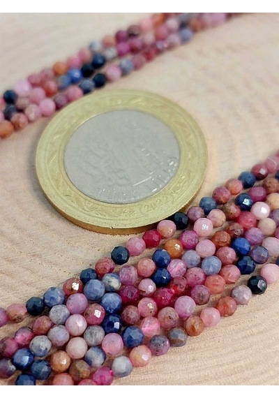 Bileklik Boy Yakut & Safir Açık Renkler Dizi 2.5mm 45444 Yarım Dizi 17cm Uzunluğundadır Çok Renkli