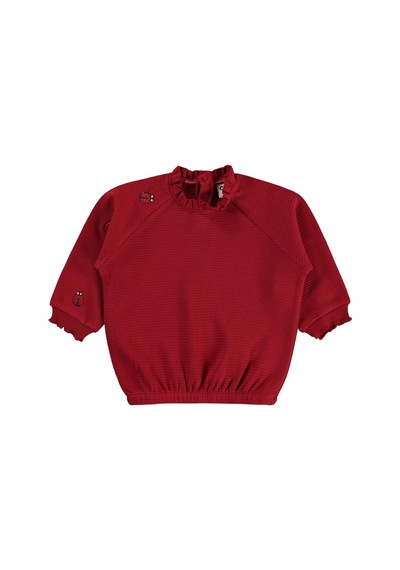 Civil Baby Uğur Böceği Nakışlı 6-18 Ay Sweatshirt - Kırmızı Koyu Kırmızı