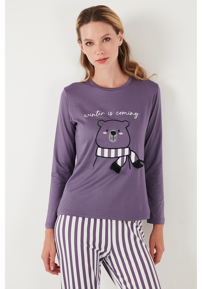 Lela Bayan Pijama Takımı 65719102 Lila LILA