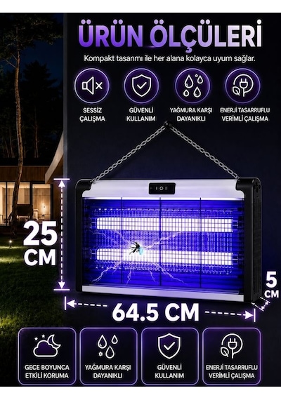 20w Çift Uva Işıklı Elektrikli Sivrisinek Kovucu Sinek Öldürücü Haşere Tuzak Cihazı 001