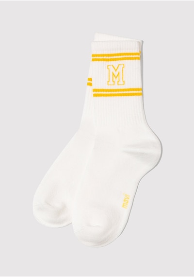 Mavi - 2li M Logo Ekru Soket Çorap 1913258-32158 Ekru