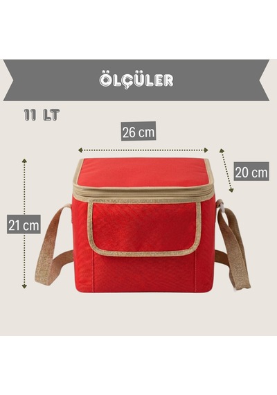 11 Lt Midi Lux Outdoor Kamp Termal Çanta-297 Kırmızı