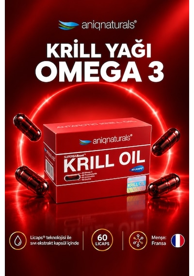 Aniqnaturals Superbaboost Krill Oil Yağı Super Omega3 Kaynağı 60 Licaps