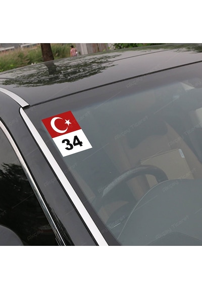 Her Şehire Plaka Sticker Türk Bayrağı Sticker Oto Stick... 11Cm X 9Cm (221989499)