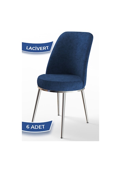 Canisa Concept Dexa Serisi Lajivert Renk 6 Adet Sandalye, Renk Lajivert, Ayaklar Krom Lajivert