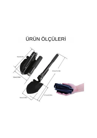 Katlanabilir Kazma-kürek Ve Katlanabilir Budama Testeresi İkisi Birlikte Çok Renkli