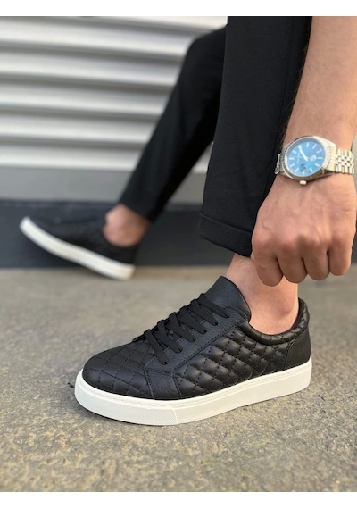 Jy166 Prestige Bağcıklı Cilt Kapitone Desenli Erkek Günlük Sneaker Ayakkabı Cbt - Siyah Siyah Jy166 Prestige Bağcıklı Cilt Kapitone Desenli Erkek Günlük Sneaker Ayakkabı Cbt - Siyah Siyah