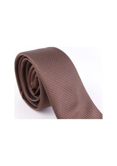 Demfashion Özel Desenli Kravat Mendil Seti - Kahverengi (533049499) Kahverengi