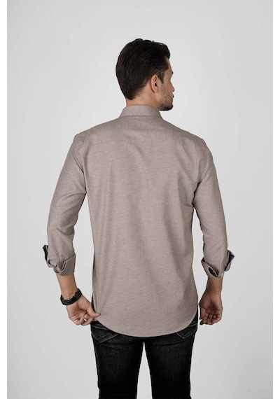 Açık Kahve Yaka Düğmeli Premium Şamre Slimfit Erkek Gömlek Açık Kahverengi Açık Kahve Yaka Düğmeli Premium Şamre Slimfit Erkek Gömlek Açık Kahverengi