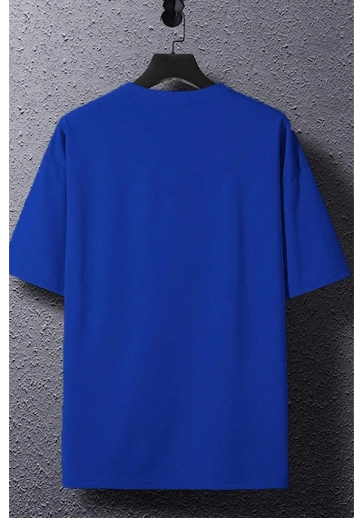 Flood Of Style Erkek Aleman Rapero Baskılı T-shirt Mavi
