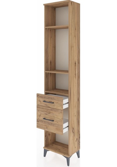 Arges Dolap 3 Raflı 2 Çekmeceli 44x30x221 Çam-çam Çam