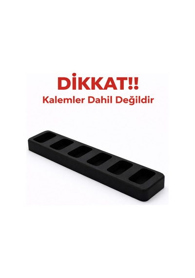 2 Adet 6 Lı Kalem Standı Organizer Sert Plastik Masaüstü Kalemlik Renk Seçenekli Minimal Tasarım Çok Renkli