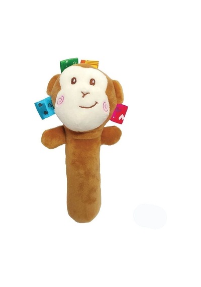 Peluş Çııngıraklı Sıksık Oyuncak Kahverengi Çok Renkli