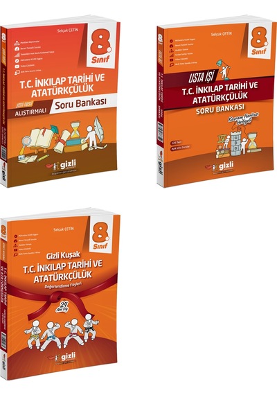 Gizli Yayınları 2025 8. Sınıf Lgs İnkılap Bilgiler Alıştırmalı + Usta İşi + Gizli Kuşak Serisi Seti 3 Kitap