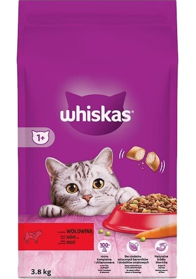 Whiskas Biftekli Havuçlu Yetişkin Kedi Maması 3,8 Kg