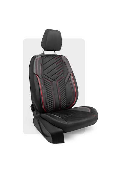 Otexo Panther Taytüyü Ortopedik Destekli Airbag Uyumlu Universal Oto Koltuk Kılıfı Siyah - Kırmızı İp