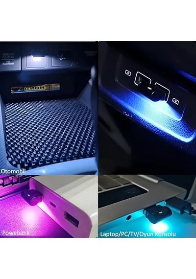 Sensörlü Renk Değiştirebilen Renkli Usb Lamba Usb-a Aydınlatma Dekoratif Mini Led Işık Rgb Çok Renkli