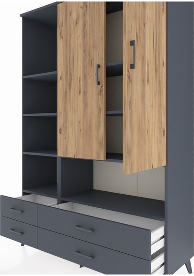 Hyperion Dolap 8 Raflı 4 Çekmeceli 2 Kapaklı 132x44x195 Antrasit-çam/antrasit Atlas Çam/antrasıt - Antrasıt Hyperion Dolap 8 Raflı 4 Çekmeceli 2 Kapaklı 132x44x195 Antrasit-çam/antrasit Atlas Çam/antrasıt - Antrasıt