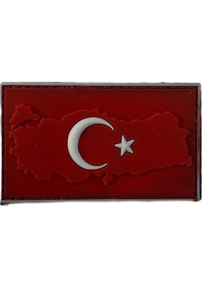 Single Sword Plastik Patch Harita Bayrak Kırmızı Çok Renkli