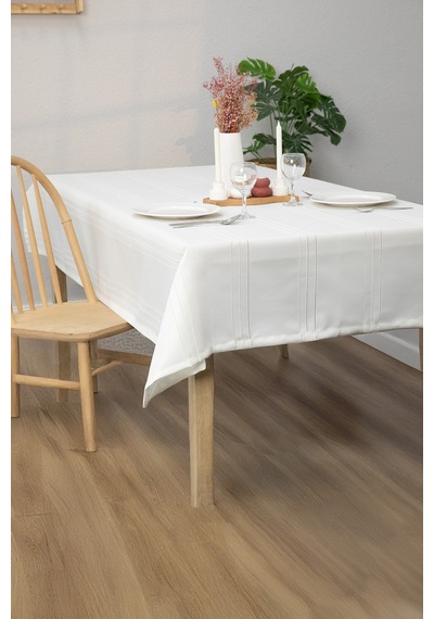 Neva Leke Tutmaz Masa Örtüsü 160x220 - Ekru Ekru