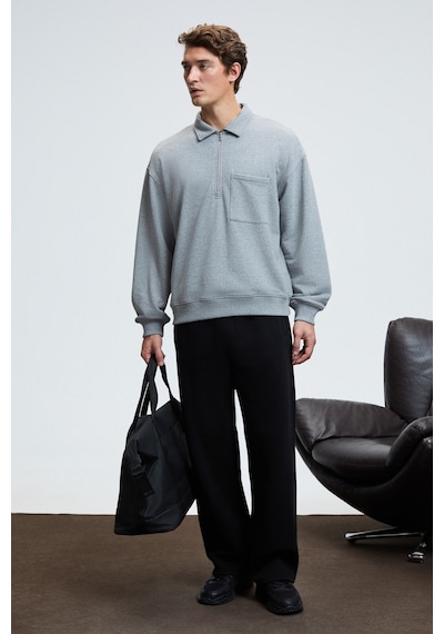 Grimelange AUGUST Erkek %100 Pamuk Yarım Fermuarlı Yakalı Cepli Süs Etiketli Grimelanj Sweatshirt