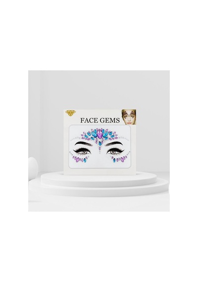 Lila Zümrüt Model Kız Çocuk Yüz Sticker Lila