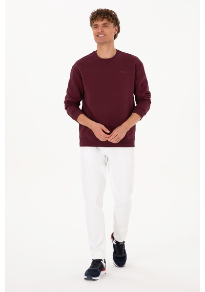 U.S. Polo Assn. Erkek Comfort Fit Bisiklet Yaka Şardonlu Bordo Basic Sweatshirt 50313757-VR177 U.S. Polo Assn. Erkek Comfort Fit Bisiklet Yaka Şardonlu Bordo Basic Sweatshirt 50313757-VR177
