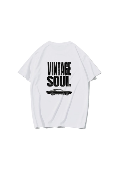 Brz Collectıon Brz Collection Unisex Oversize Vıntage Soul T-shirt Beyaz