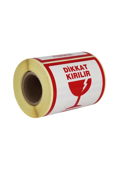 Ekstrafix Dikkat Kırılır Etiketi Sarım Rulo 10 X 10 Cm 250 Adet -