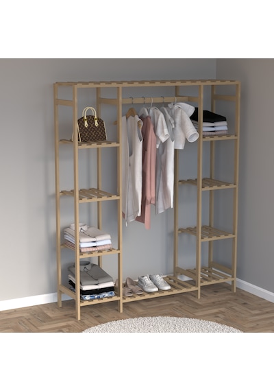 Ahşap Gardırop, Masif Ahşap Dolap, Açık Dolap 150x40x180 Ahşap