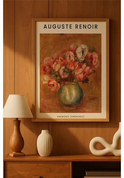 Auguste Renoir Doğal Ahşap Çerçeveli Poster, Dekoratif Sanatsal Duvar Tablosu