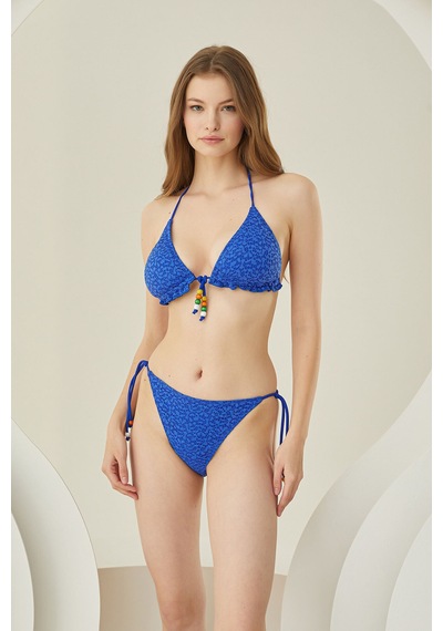 Loya Kadın Saks Mavi Dantelli Tek Alt Bikini