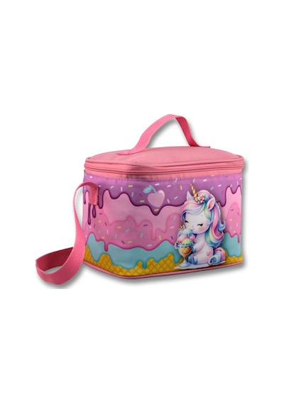 Ümit Çanta Termoslu/ısı Yalıtımlı Beslenme Çantası - 5004 - Dondurma Yiyen Unicorn, Mor Pembe Kız Çocuk Mor - Pembe