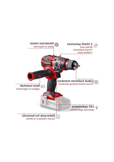 Kömürsüz Akülü Vidalama Aleti, 18 V, 80 Nm Tork Kapasitesi