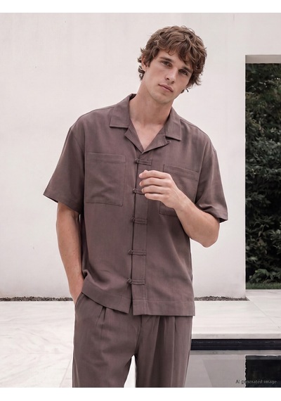 Lcw Vision Kahverengi Loose Fit Erkek Gömlek
