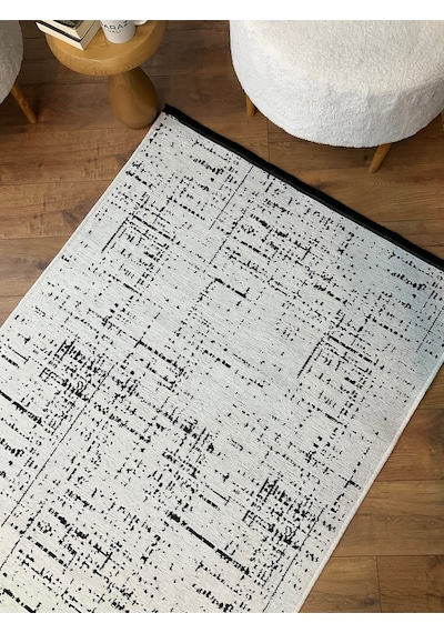 Şönil Dokuma Kayma Yapmaz Makinede Yıkanabilir Leke Tutmaz Kesme Bohem Kilim Vizon 2 Krem Krem