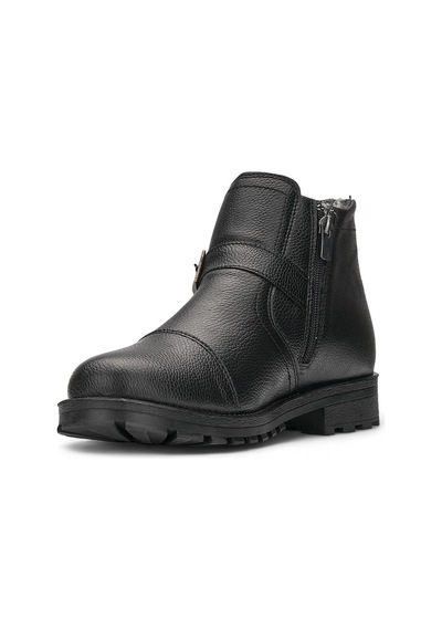 Günlük Erkek Bot Bağcıklı Toka Detaylı Tırtık Taban Outdoor Ayakkabı 01 Siyah