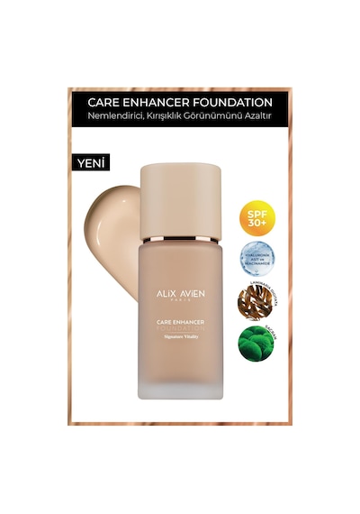 Alix Avien   Nemlendirici SPF30 Parlak Bitişli Fondöten Care Enhancer 804 Pale Ivory