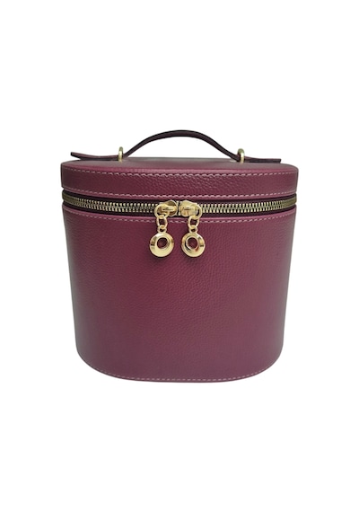 Makyaj Düzenleyici Aynalı Makyaj Çantası Bordo Bölmeli Taşınabilir Kozmetik Organizer 19x15x16 Cm