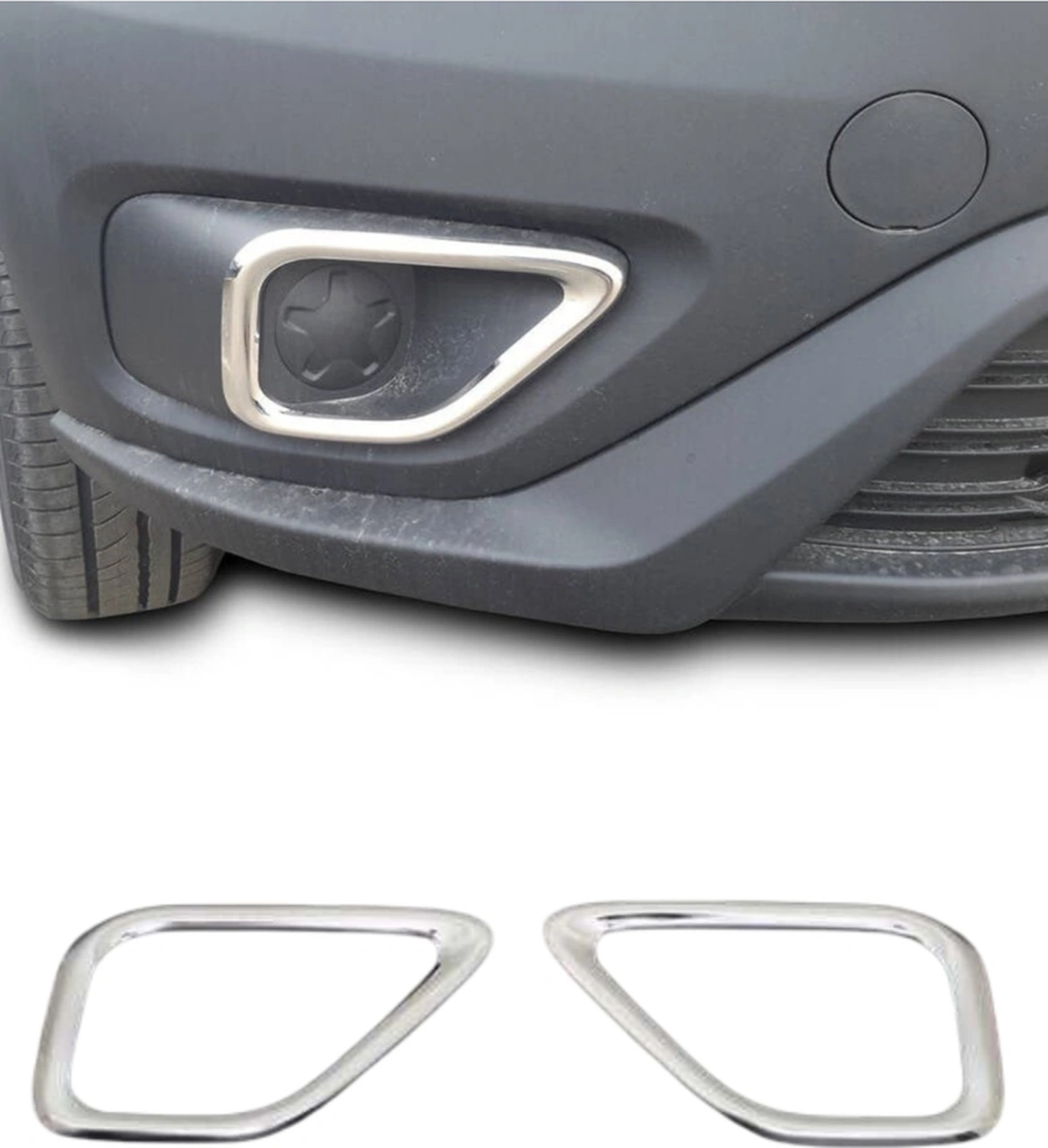 Fiat Doblo 2015-2022 Araca Özel Krom Sis Far Çerçevesi Paslanmaz 2pcs