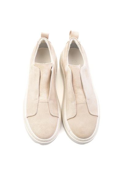 Bambi Bej Hakiki Deri Erkek Sneaker E01549000402