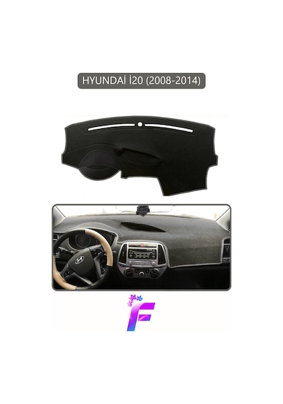 Hyundai İ20 2008-2014 Uyumlu Ön Torpido Örtüsü Kolay Montaj Kaymaz Tasarım Tam Koruma G38