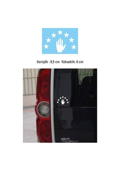 Abhaz Bayrak Araba Sticker Etiket Beyaz 8,5 Cm 4 Adet (478133805)