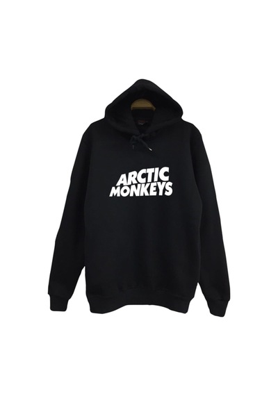 Arctic Monkeys Baskılı Kapüşonlu Sweatshirt Siyah