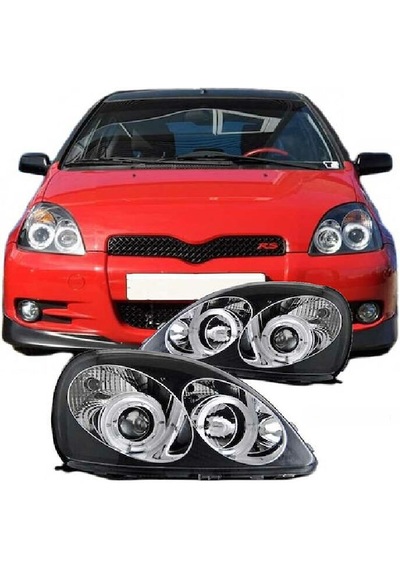 Toyota Yaris 1998-2004 H.b Siyah Angel Eyes Ön Far