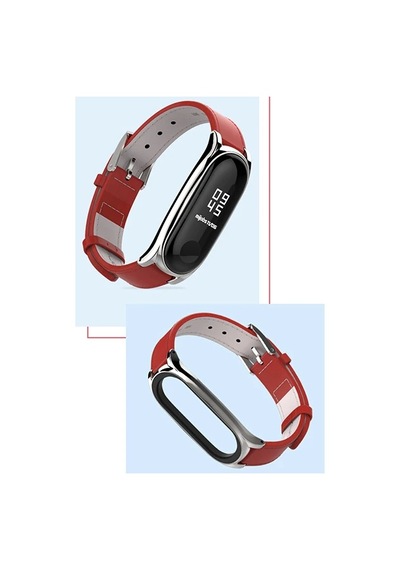 Mijobs Xiaomi Mi Band 5-4 Pu Deri Kayış Kordon- 5775