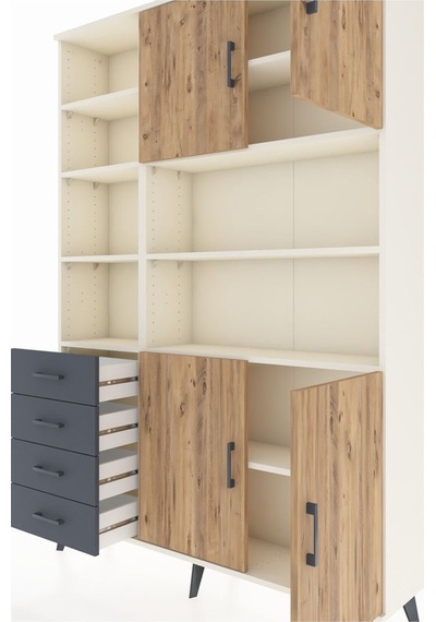 Arges Dolap 9 Raflı 4 Çekmeceli 4 Kapaklı 132x30x195 Aytaşı-çam/antrasit Atlas Çam/antrasıt Arges Dolap 9 Raflı 4 Çekmeceli 4 Kapaklı 132x30x195 Aytaşı-çam/antrasit Atlas Çam/antrasıt