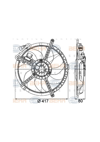 Mahle Fan Komple 350 W 12 V Mını R56 R57 R58 R59 Premıum Lıne IS00-MAHLE CFF250000P